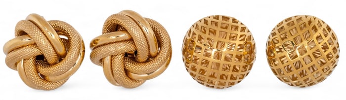 (2) Pairs of 14K Gold Earrings