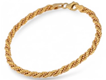 Italian 14K French Rope Chain Bracelet