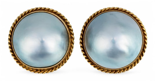 14K Mabe Pearl Earrings