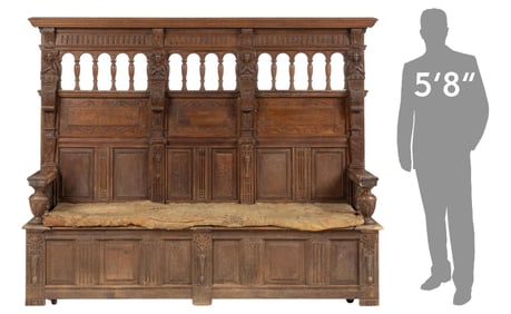 Antique French Convent Bench