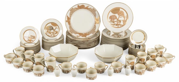 Fitz & Floyd "Golden Heron" China Set