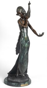 Micheal Solorzano, "Standing Woman with Peacock"