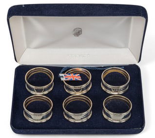 (6) English Sterling Silver Napkin Rings