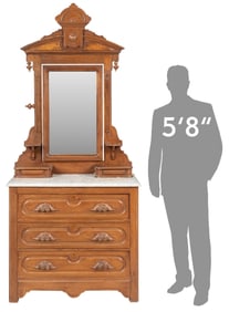 Marble Top Dresser with Mirror