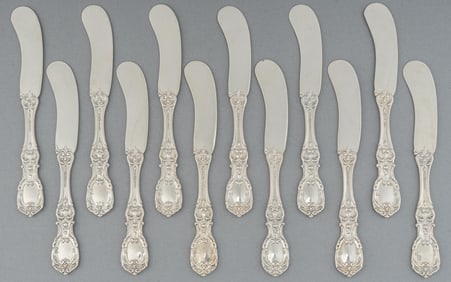 (12) "Francis I" by Reed & Barton Sterling Silver Butter Knives