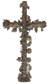 French Cast Iron Crucifix Grave Marker