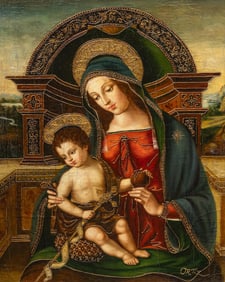 Enrique Ortiz, Madonna and Child, Oil Painting