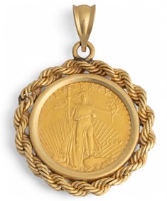 $5 American Gold Eagle Coin Pendant