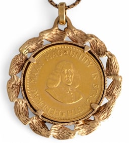 Gold South African 2 Krugerrand Chain Necklace