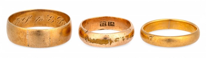 (3) 14K Wedding Bands