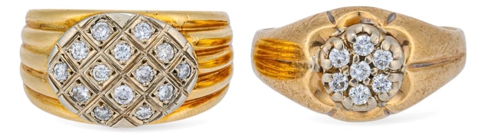 (2) 14K Diamond Rings