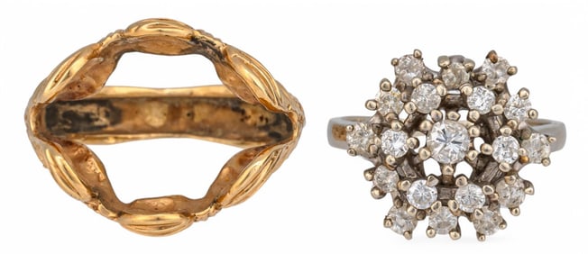 14K White Gold Diamond Cocktail Ring