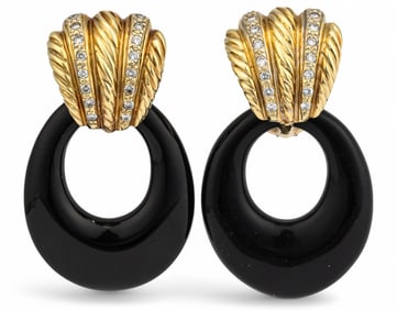 14K Diamond Hoop Earrings