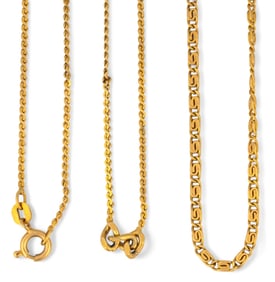 (2) 14K Chain Necklaces