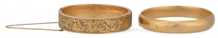 (2) 14K Bangle Bracelet