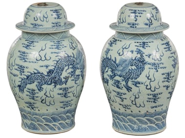Pair of Chinese Temple Jars