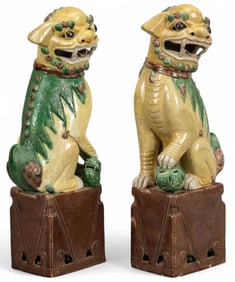 Pair of Chinese Foo Dog Sculptures