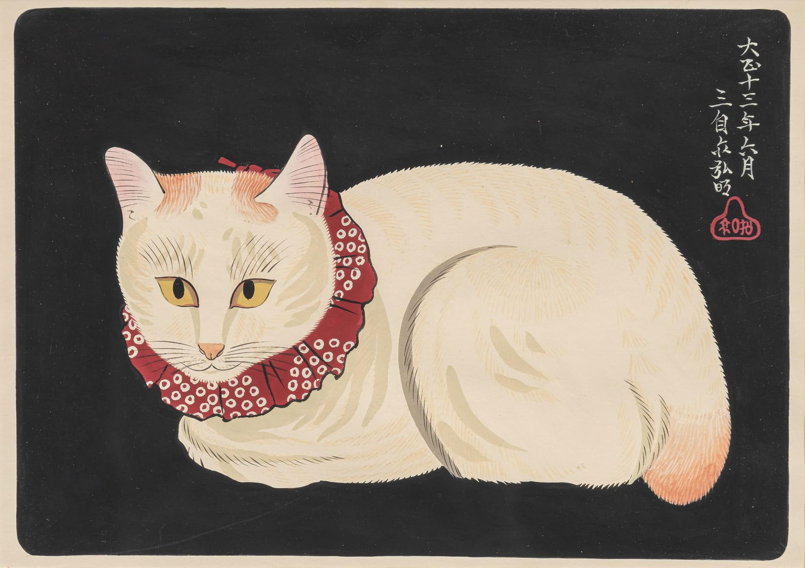 Takahashi Shotei, "White Cat" (1 of 5)