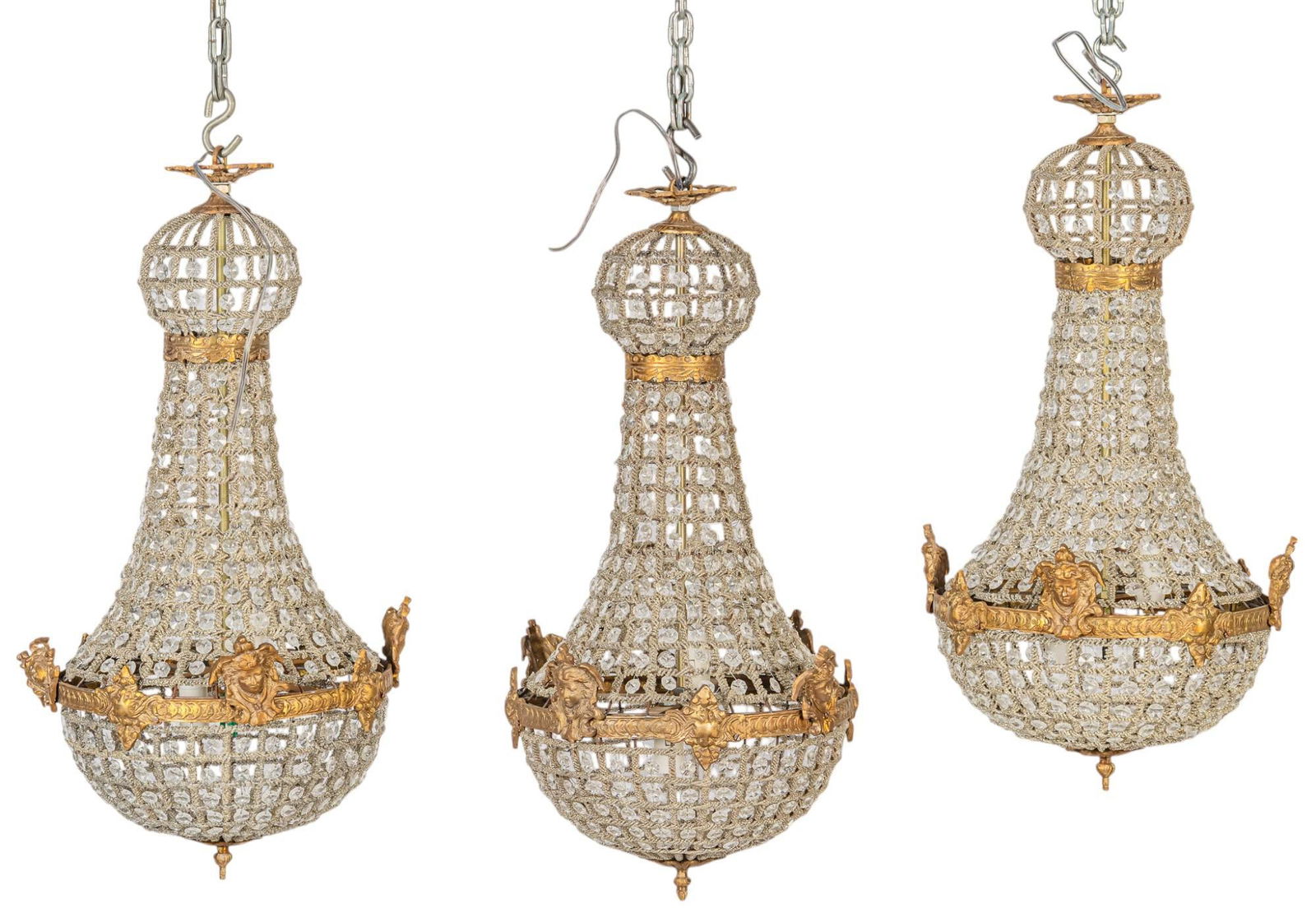 (3) Empire Style Beaded  Chandelier (1 of 9)