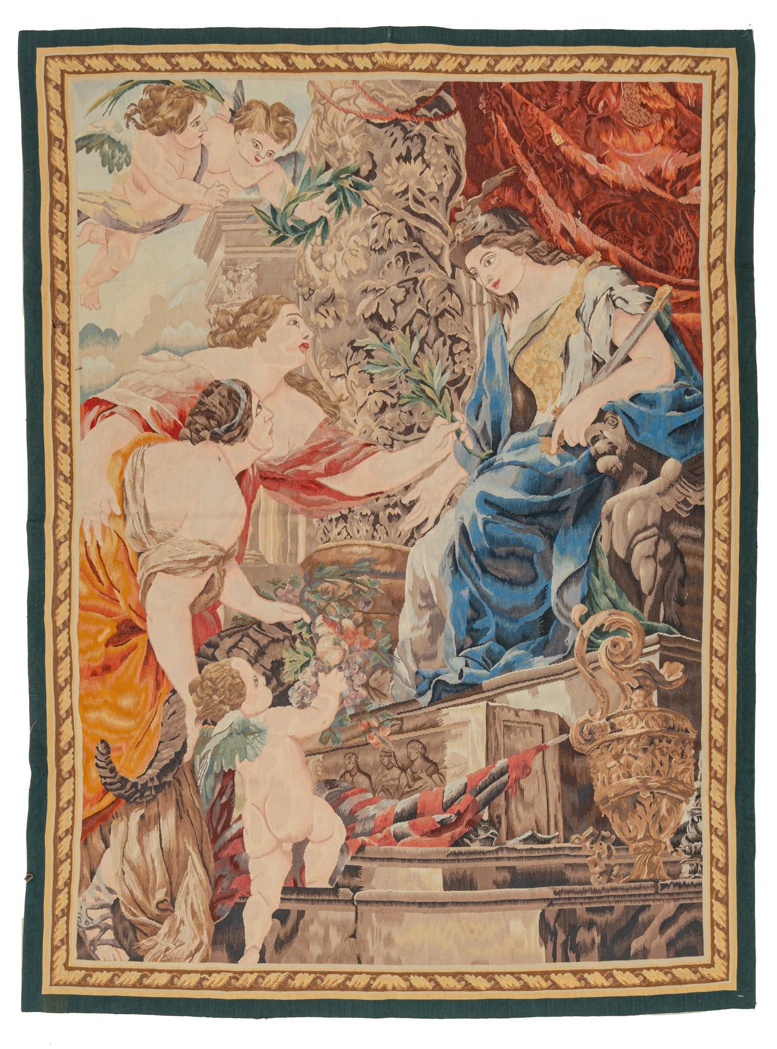 Aubusson Style Tapestry, 5 ft. 4 in. x 3 ft.11 in. (1 of 3)
