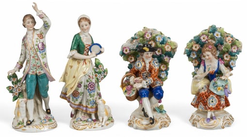 (4) Chelsea Derby Style Porcelain Figurines