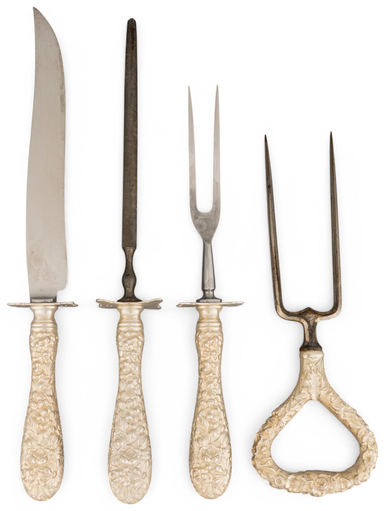 "Repousse" by Stieff Sterling Silver Carving Set (1 of 6)