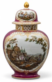 Augustus Rex Meissen Covered Vase