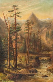 Quartus E. Ruggles, Creek and Mountain Scene