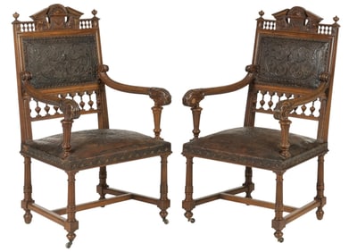 Pair of French Renaissance Armchairs