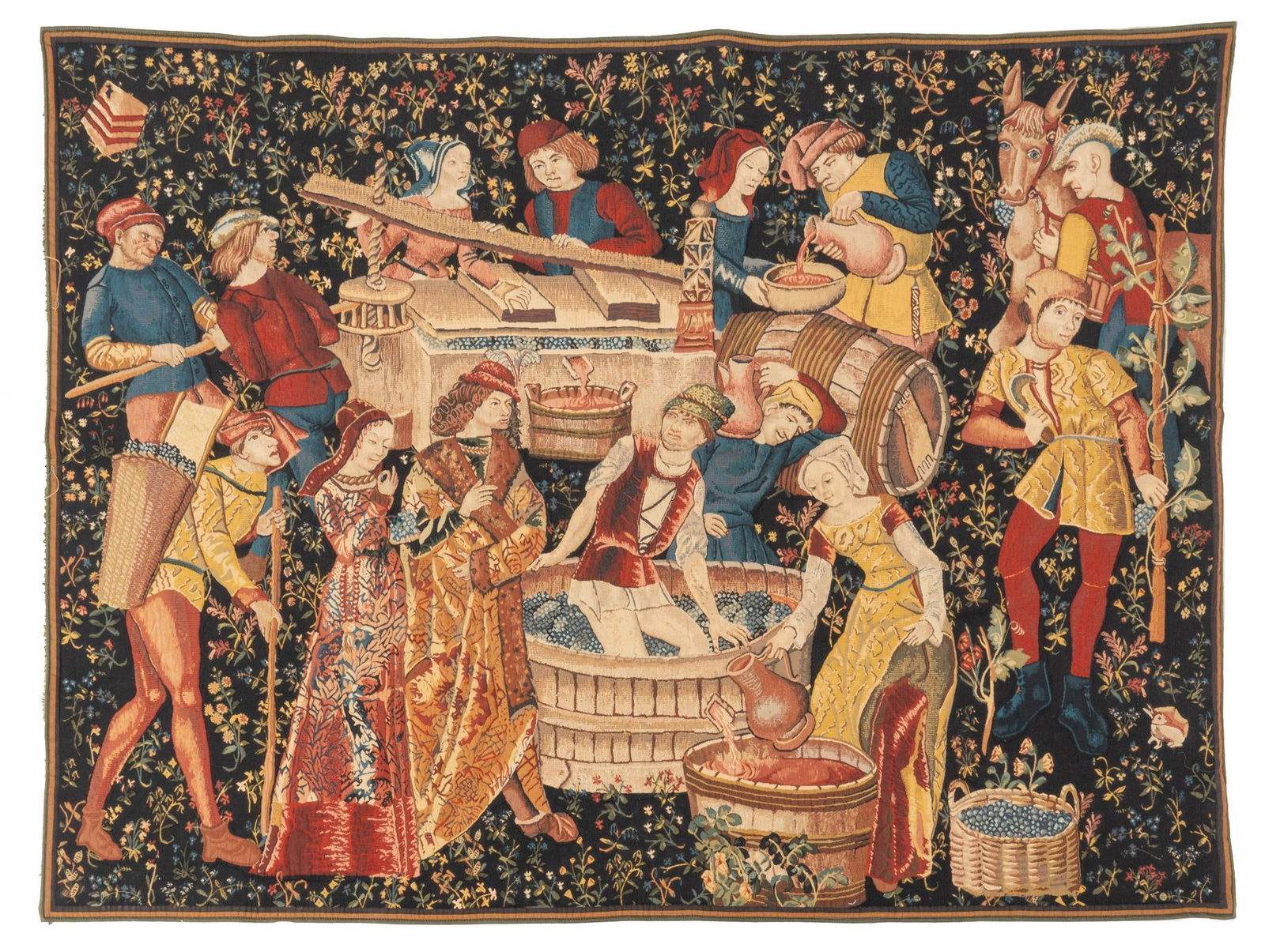 Belgian Style Tapestry, 6 ft. 11 in. x 5 ft. 3 in. (1 of 3)