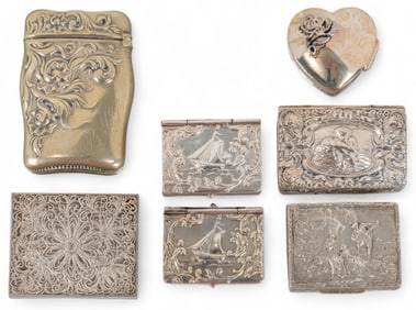 Collection of (7) Sterling Silver Trinket Boxes and Tray