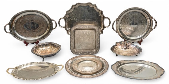 (9) Silver Plate Serving Dishes