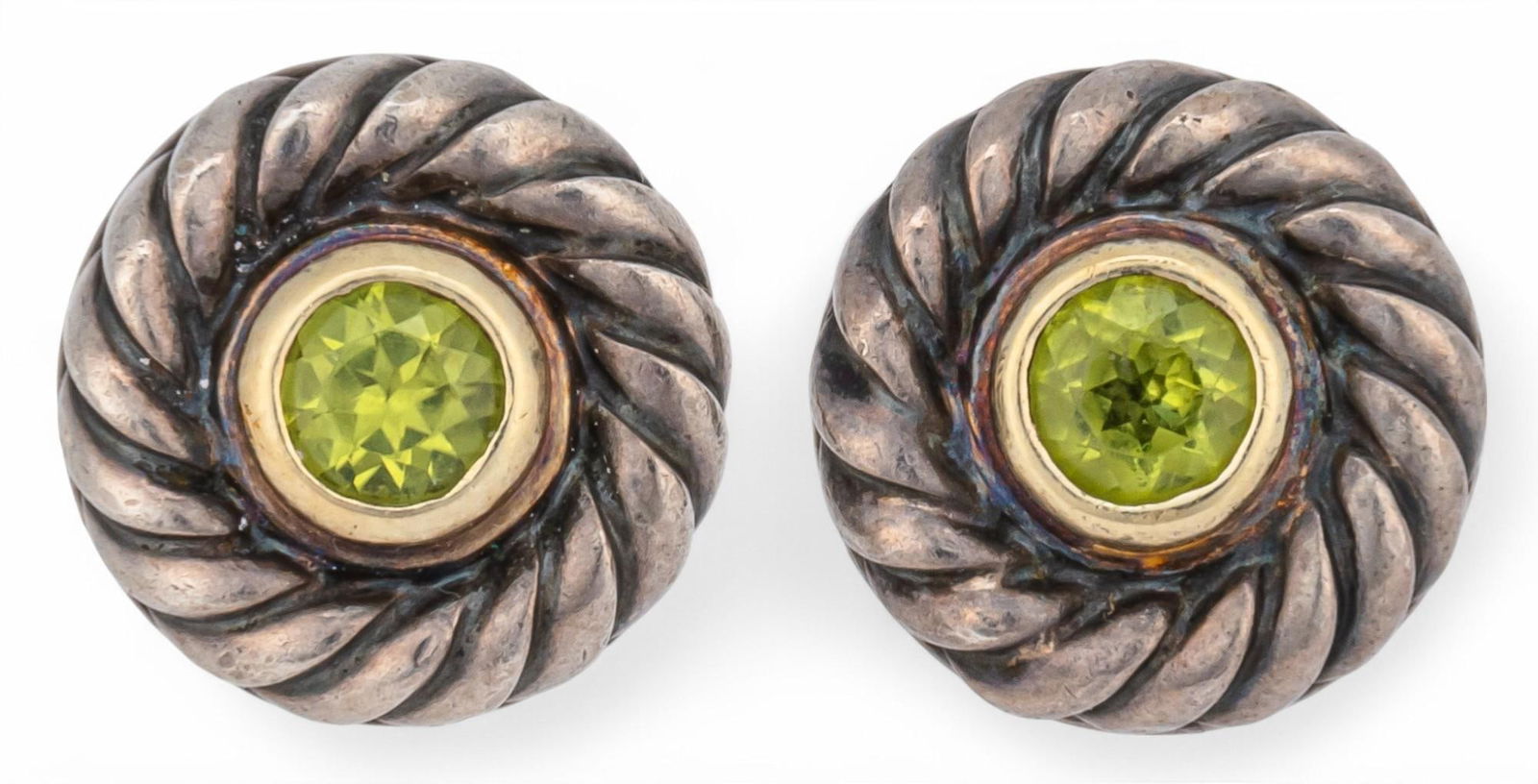 David Yurman Sterling Silver Citrine Peridot Earrings (1 of 5)