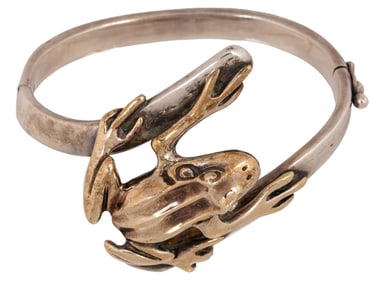 Sergio Bustamante Sterling Silver Frog Bracelet