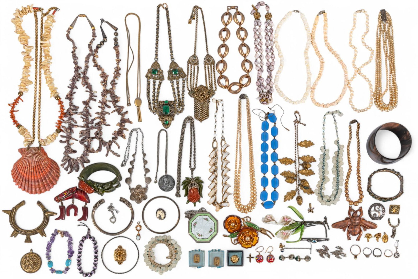 Large Collection of Costume Jewelry: Large collection of costume jewelry Property from the historic Boerne, Texas ranch of antiques dealer Theda Ann Sueltenfuss and her husband Paul DeNicola
