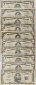 (10) Blue Seal $5 Dollar Bills