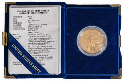 1990 $50 American Eagle Gold Coin Proof