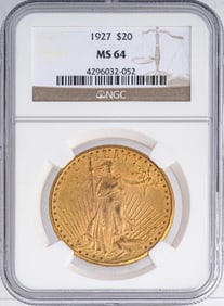 1927 $20 St. Gaudens Double Eagle Coin