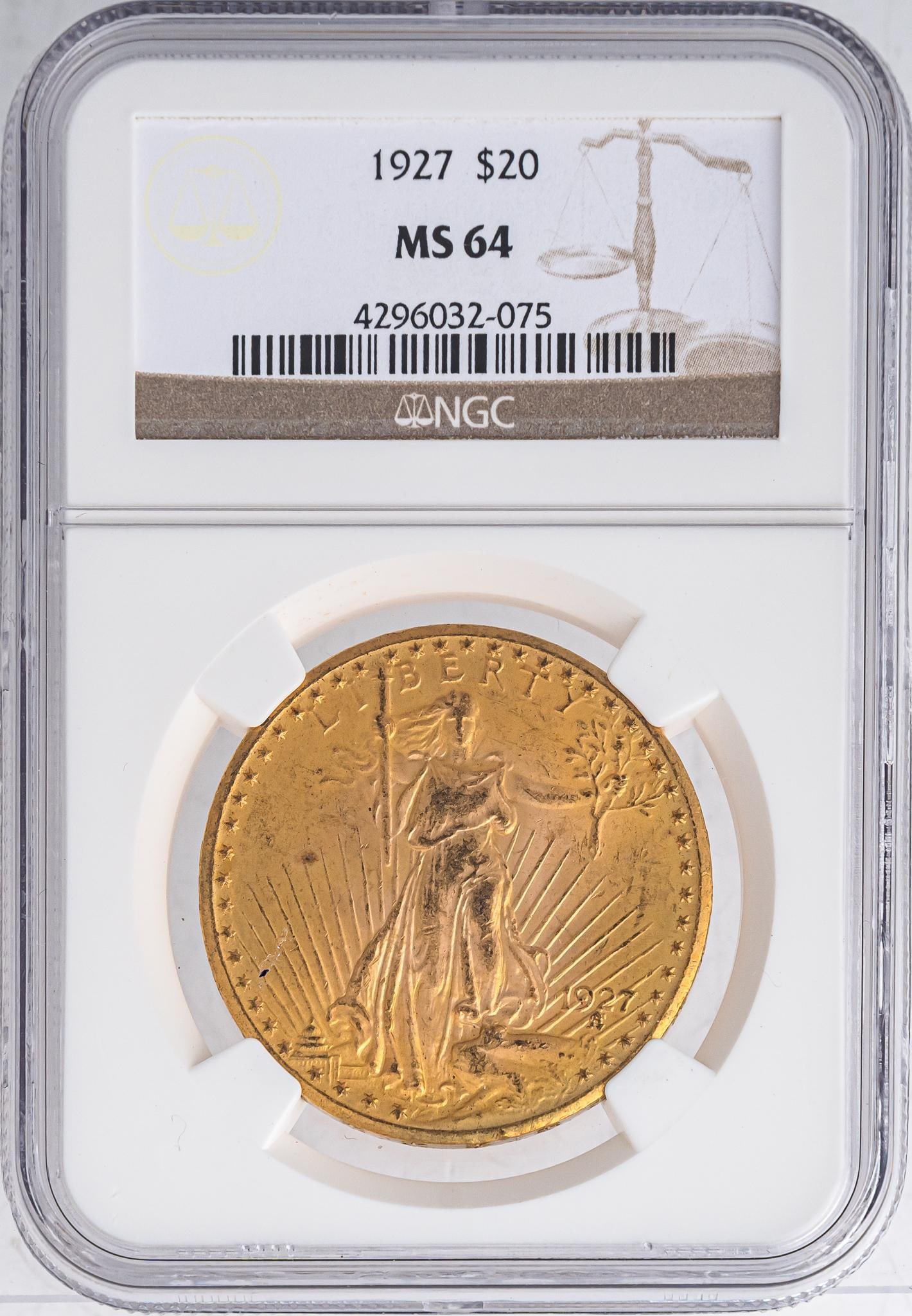 1927 $20 St. Gaudens Double Eagle Coin (1 of 4)