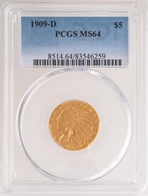 1909-D $5 Indian Head Gold Coin