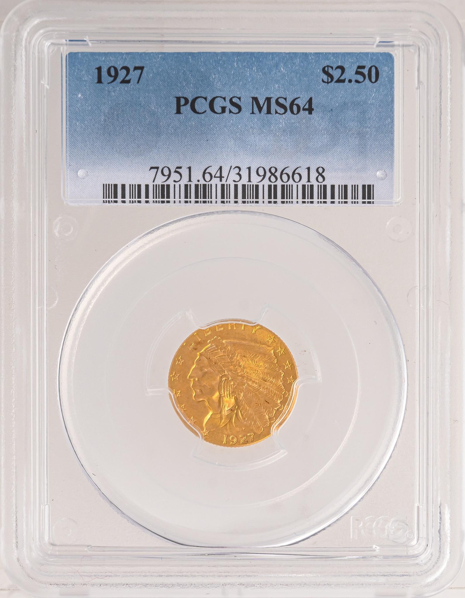 1927 $2.5 Indian Head Gold Coin (1 of 4)