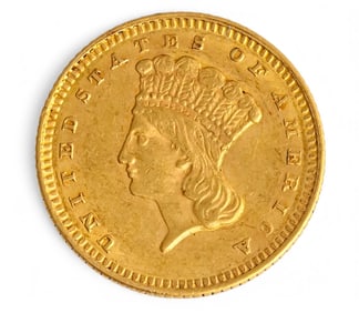 1873 $1 Indian Princess Gold Coin