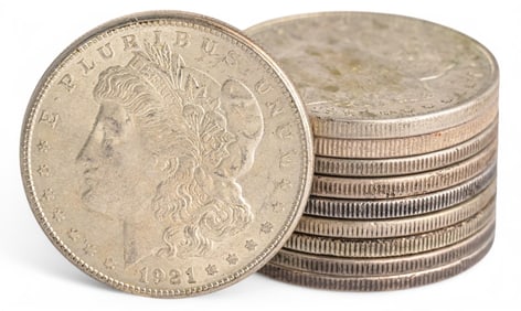 (10) Morgan Silver Dollars