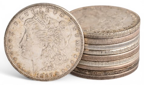 (10) Morgan Silver Dollars