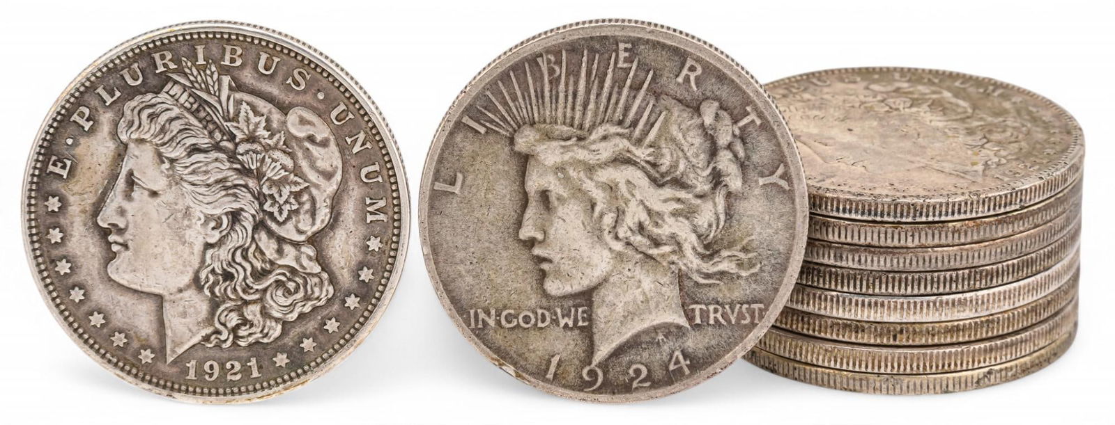 (5) Morgan Silver Dollars and (5) Silver Peace Dollars (1 of 5)