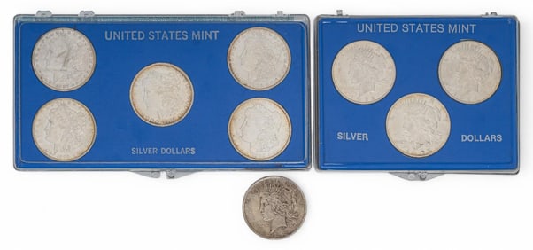 (5) Morgan Silver Dollars and (4) Silver Peace Dollars