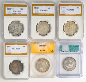 (6) Graded Silver Coins