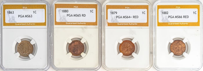 (4) Graded Wheat Pennies
