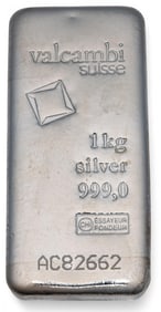 Valcambi Suisse 1 Kilo Fine Silver Bar