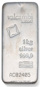 Valcambi Suisse 1 Kilo Fine Silver Bar